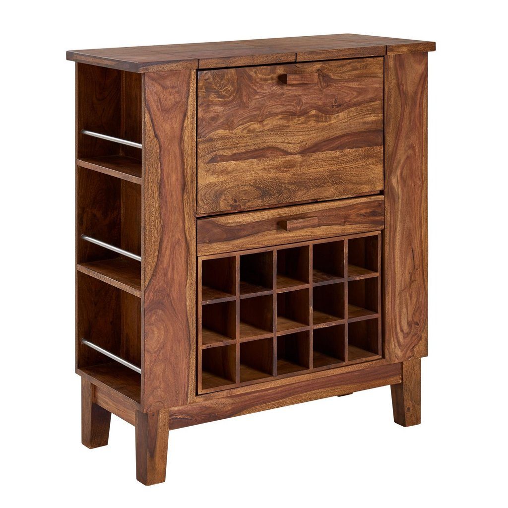 MÖBELANDO Barschrank Sheesham 88x102 cm